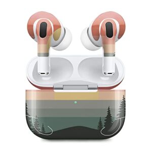 mightyskins (2 pack) skins compatible with apple airpods pro 2 - sunset forest | protective, durable, and unique vinyl decal wrap cover | easy to apply, remove, and change styles | made in the usa