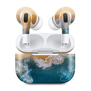 mightyskins (2 pack) skins compatible with apple airpods pro 2 - sea and sand | protective, durable, and unique vinyl decal wrap cover | easy to apply, remove, and change styles | made in the usa