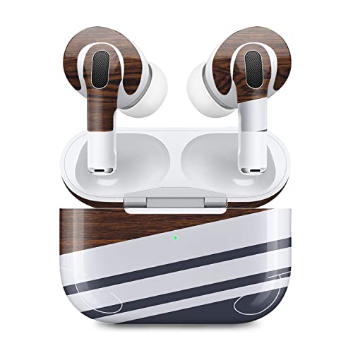 MightySkins (2 Pack) Skins Compatible with Apple AirPods Pro 2 - Wood Formal | Protective, Durable, and Unique Vinyl Decal wrap Cover | Easy to Apply, Remove, and Change Styles | Made in The USA