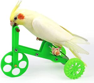 ecoabs bird intelligence training toy, parrot puzzle bicycle toy for small medium bird, parrot educational table top trick prop toy, bird foot talon toy for lovebird conures parakeet