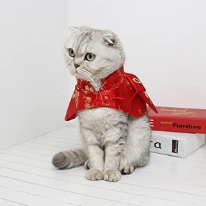 1pc Funny Costume Year Up Dynasty Decorative Dress Cloak Delicate Dog Size New Envelope Cape Pet Comfortable Dogs Chinese Coat Small Style Pets Cosplay L Red Clothes Cat