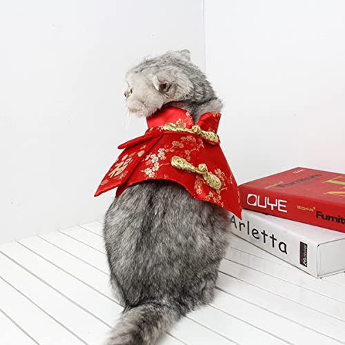 1pc Funny Costume Year Up Dynasty Decorative Dress Cloak Delicate Dog Size New Envelope Cape Pet Comfortable Dogs Chinese Coat Small Style Pets Cosplay L Red Clothes Cat