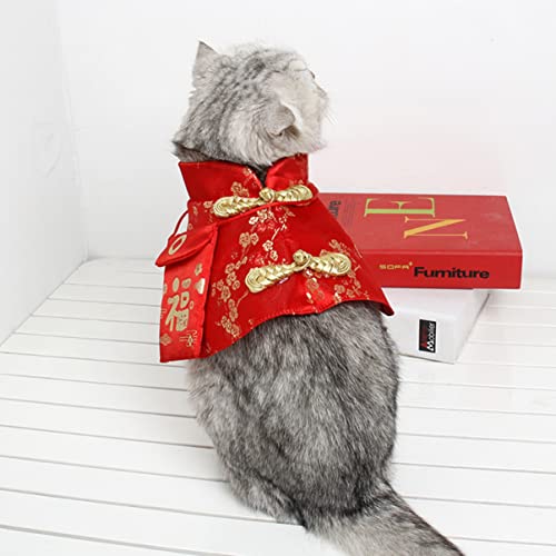 1pc Funny Costume Year Up Dynasty Decorative Dress Cloak Delicate Dog Size New Envelope Cape Pet Comfortable Dogs Chinese Coat Small Style Pets Cosplay L Red Clothes Cat