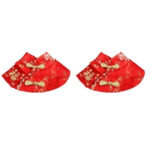 2pcs year small costume joyous up clothes envelope l dog funny new dogs decorative red cosplay size cat delicate cape comfortable cloak style pet dress dynasty pets chinese