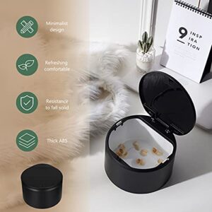 STOBAZA 1pc Countertop Black Kitchen Office Storage Garbage Rubbish with Litter Lid Plastic Wastebasket Organizer Coffee Can Desktop Tiny Type Container Small Stylish Mini Room Trash