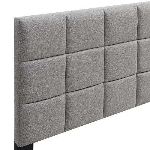 Ovis King Cream Adjustable Height Upholstered Panel Headboard with Plush Tufting