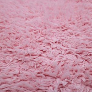 texco inc flokati curly faux fur cuddly fabric, baby pink 1 yard