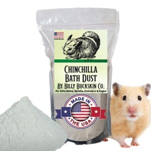 chinchilla bath dust, 2.5 lb. bag, all natural dusting powder for cleaning degus, hamsters, & gerbils, pure cleansing pumice sand by billy buckskin co.