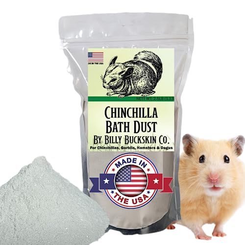 Chinchilla Bath Dust, 2.5 lb. Bag, All Natural Dusting Powder for Cleaning Degus, Hamsters, & Gerbils, Pure Cleansing Pumice Sand by Billy Buckskin Co.