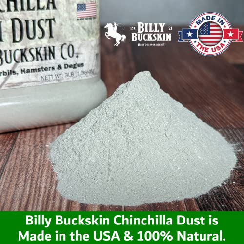 Chinchilla Bath Dust, 2.5 lb. Bag, All Natural Dusting Powder for Cleaning Degus, Hamsters, & Gerbils, Pure Cleansing Pumice Sand by Billy Buckskin Co.