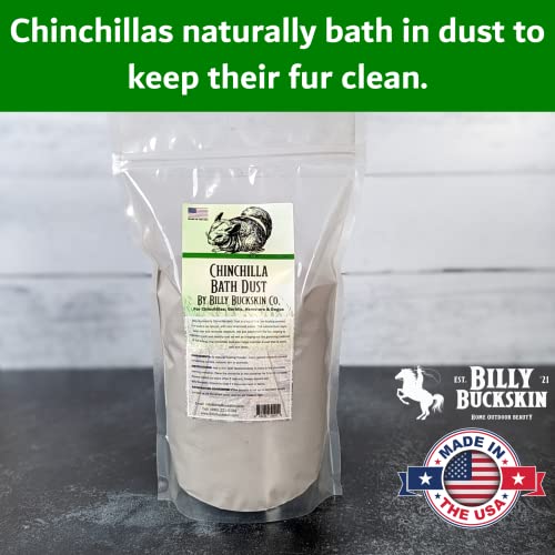 Chinchilla Bath Dust, 2.5 lb. Bag, All Natural Dusting Powder for Cleaning Degus, Hamsters, & Gerbils, Pure Cleansing Pumice Sand by Billy Buckskin Co.