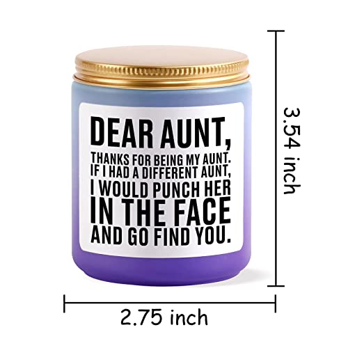 Mothers Day Gifts for Aunt, Aunt Gifts, Best Aunt Ever Gifts, Aunt Gifts from Niece Nephew, Aunt Birthday Gift, Funny Thanksgiving Christmas Gifts for Aunt Auntie - Acotxber Lavender Scented Candles