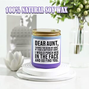 Mothers Day Gifts for Aunt, Aunt Gifts, Best Aunt Ever Gifts, Aunt Gifts from Niece Nephew, Aunt Birthday Gift, Funny Thanksgiving Christmas Gifts for Aunt Auntie - Acotxber Lavender Scented Candles