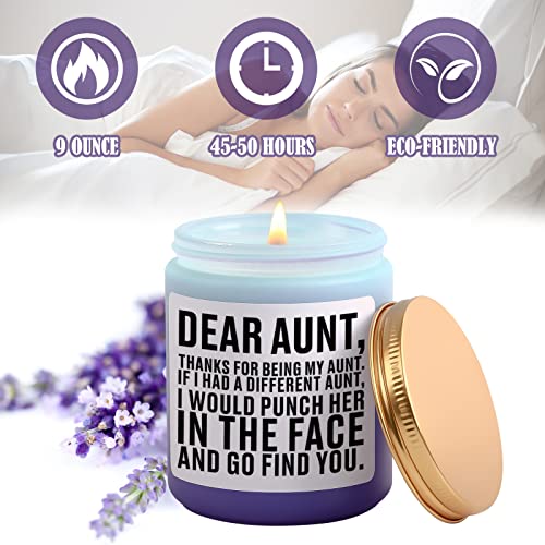 Mothers Day Gifts for Aunt, Aunt Gifts, Best Aunt Ever Gifts, Aunt Gifts from Niece Nephew, Aunt Birthday Gift, Funny Thanksgiving Christmas Gifts for Aunt Auntie - Acotxber Lavender Scented Candles