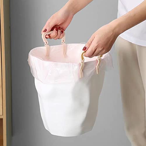 Hilsayum 12Pcs Garbage Bin Edge Clip Holder Garbage Bag Anti-Slip Fixed Clip Durable Waste Bucket Clip for Home Kitchen (9.5 * 9 * 1cm)