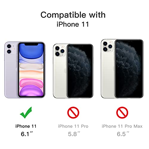 JETech 3 in 1 Case for iPhone 11 6.1-Inch, with 2-Pack Screen Protector and 2-Pack Camera Lens Protector, Non-Yellowing Shockproof Bumper Phone Cover, Full Coverage Tempered Glass Film (Clear)