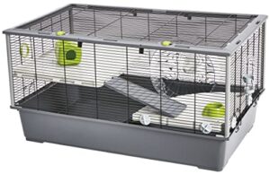midwest homes for pets hamster nation hamster home, jumbo hamster cage measures 38.2l x 22.6w x 15.4h inches and provides for 676 sq. inches of unbroken floorspace, includes all accessories