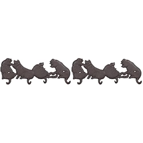 2pcs Coat Cartoon Rustic Hanging Rail Pig Hanger Towel for Home and Door Pattern Farmhouse Animal Kitchen Sweaters Hat Cast Racks Holders Special Clothes Coats Iron Room