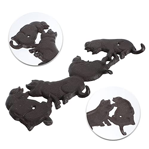 2pcs Coat Cartoon Rustic Hanging Rail Pig Hanger Towel for Home and Door Pattern Farmhouse Animal Kitchen Sweaters Hat Cast Racks Holders Special Clothes Coats Iron Room