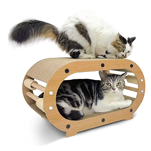 Large Cat Scratcher Bed - Cat Scrathing Cardboard,100% Recycled Paper Cat Scratchers for Indoor Cats - Cardboard Cat Bed, Chemical-Free Materials Cat Scratcher Lounge - Cat Scratch Pad