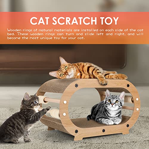 Large Cat Scratcher Bed - Cat Scrathing Cardboard,100% Recycled Paper Cat Scratchers for Indoor Cats - Cardboard Cat Bed, Chemical-Free Materials Cat Scratcher Lounge - Cat Scratch Pad