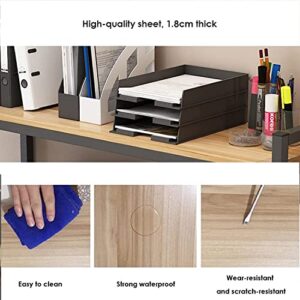 KORP Countertop Hutch Bookshelf,Adjustable Desktop Storage Organizer Shelf Display Rack，Wood and Metal Desktop Bookcase for Office Hoom Dorm (Color : A, Size : 85CM)