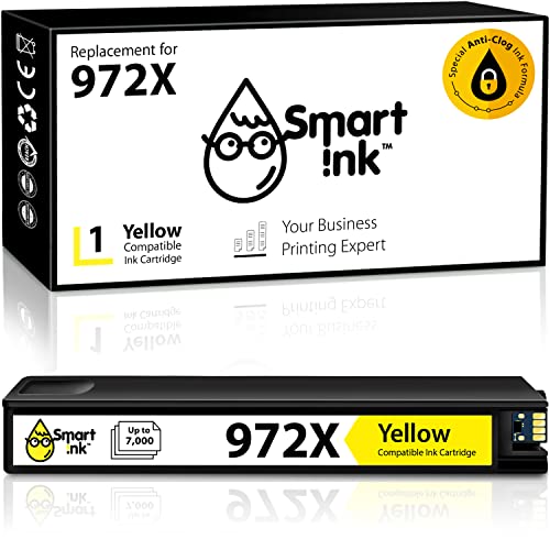 Smart Ink Compatible Ink Cartridge Replacement for HP 972X 972 X (Yellow) to use with PageWide Pro 477dw 577dw 452dw 477dn 452dn 577z 552dw P55250dw Printers