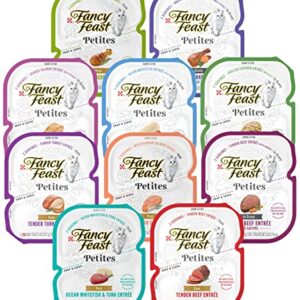 Fancy Feast Petites Gourmet Wet Cat Food Gravy & Pate Grain-Free Twin Packs All 10 Flavors, 20 Servings