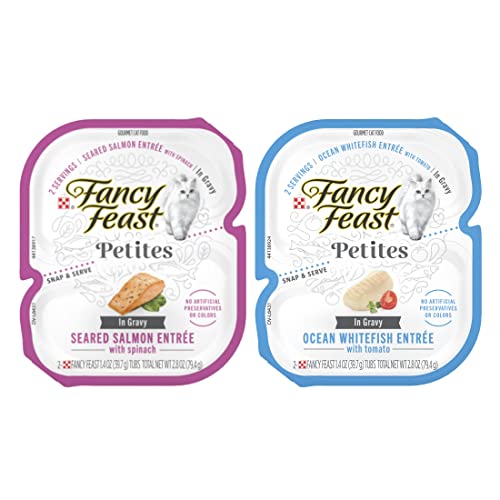 Fancy Feast Petites Gourmet Wet Cat Food Gravy & Pate Grain-Free Twin Packs All 10 Flavors, 20 Servings