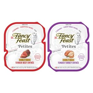 Fancy Feast Petites Gourmet Wet Cat Food Gravy & Pate Grain-Free Twin Packs All 10 Flavors, 20 Servings