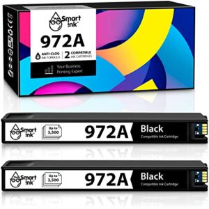 smart ink compatible ink cartridge replacement for hp 972a 972 (2 pack combo) to use with pagewide pro 477dw 577dw 452dw 477dn 452dn 577z 552dw 377dw p55250dw printers