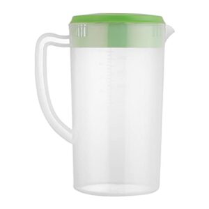81oz/2.4litre/0.63 gallon plastic water pitcher with lid bpa-free carafes mix drinks water jug for hot/cold juice beverage ice tea (green, 81oz)