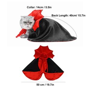 Halloween Dog Costume, Dog Vampire Devil Costume Dog Halloween Cape Costume Pet Vampire Devil Cloak Funny Cosplay Dress Wizard Outfit Mantle for Halloween Party Apparel for Small Medium Dogs Cats