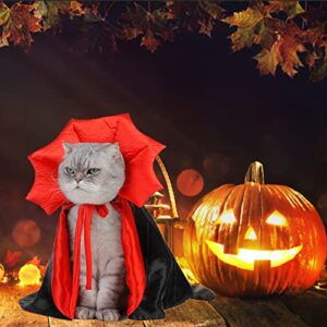 Halloween Dog Costume, Dog Vampire Devil Costume Dog Halloween Cape Costume Pet Vampire Devil Cloak Funny Cosplay Dress Wizard Outfit Mantle for Halloween Party Apparel for Small Medium Dogs Cats