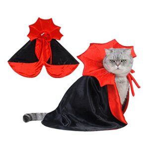 Halloween Dog Costume, Dog Vampire Devil Costume Dog Halloween Cape Costume Pet Vampire Devil Cloak Funny Cosplay Dress Wizard Outfit Mantle for Halloween Party Apparel for Small Medium Dogs Cats