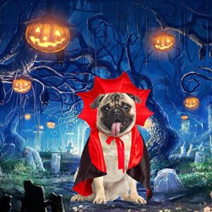 Halloween Dog Costume, Dog Vampire Devil Costume Dog Halloween Cape Costume Pet Vampire Devil Cloak Funny Cosplay Dress Wizard Outfit Mantle for Halloween Party Apparel for Small Medium Dogs Cats