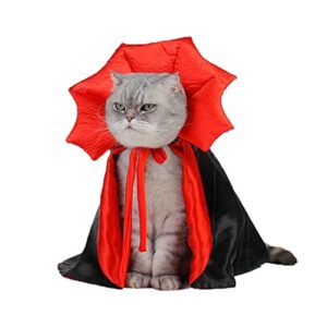 Halloween Dog Costume, Dog Vampire Devil Costume Dog Halloween Cape Costume Pet Vampire Devil Cloak Funny Cosplay Dress Wizard Outfit Mantle for Halloween Party Apparel for Small Medium Dogs Cats