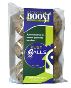 backyard boost busy balls - prebiotic chicken food treat to alleviate boredom - 1.36.pounds (pack of 6)