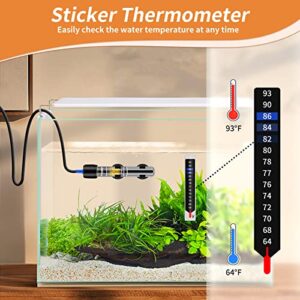 FREESEA Aquarium Fish Tank Heater: 25 Watt Mini Submersible Heater Adjustable Thermostat for 1-5 Gallon Betta | Turtle