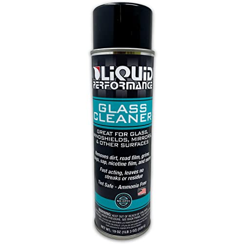 Liquid Performance - Glass Cleaner - Great for Glass, Windows, and Mirror Surfaces - Tint Safe - Ammonia and Anti-Hazing Free (19 Oz)