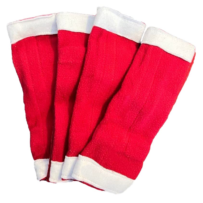 Equitem Red Santa Christmas Felt Horse Leg Wraps Set of 4