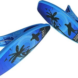 2 Set (4 Ct) Blue Flipflops / Blue Surfboard Beach Towel Clips Jumbo Size for Beach Chair, Cruise Beach Patio, Pool Accessories for Chairs, Household Clip, Baby Stroller