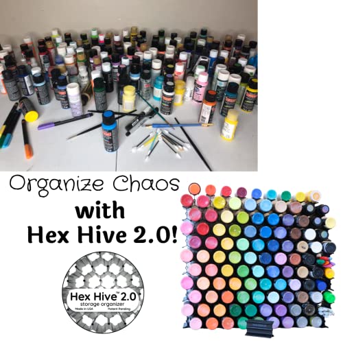 Hex Hive 2.0 Storage Organizer 40 Piece Set for Craft Paint, Salon Haircolor, Tattoo Ink and More Made in USA