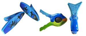 2 set (4 ct) blue surfboard / bubble fish beach towel clips jumbo size for beach chair, cruise beach patio, pool accessories for chairs, household clip, baby stroller
