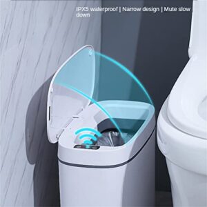 AIWE7D Touchless Bathroom Trash Can with Lid Lids for Kitchen Office Home Bedroom Motion Sensor Trash Can Waterproof Garbage Bin Rechargeable Smart 3.7 Gallon