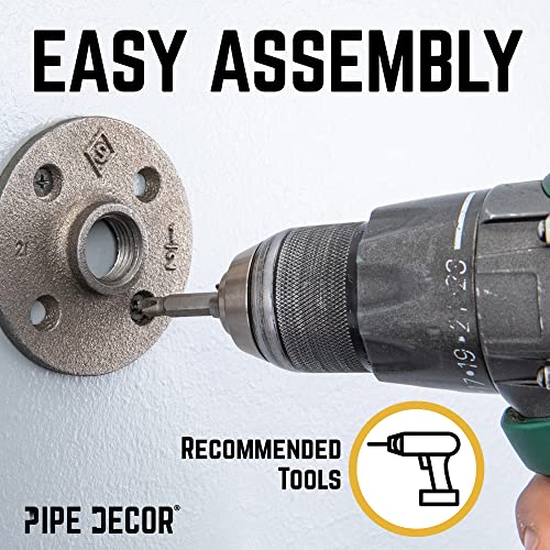 PIPE DECOR DIY Tee-Shaped Wall Hook Kit (2 Pack), Heavy Duty Industrial Coat Hooks, Wall Hooks for Kitchen or Hallway