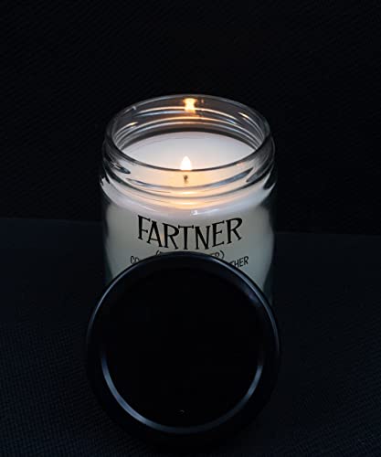 The Improper Mug Fartner 15 Years Anniversary Candle for Husband from Wife Couples Funny Fifteen Yr Together 15th Wedding Fart Jokes 9 Oz. Vanilla Scented Soy Wax for