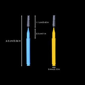 GOUWEIBA 100pcs Braces Brush Disposable Interdental Brush Toothpick Dental Tooth Flossing Head Oral Dental Hygiene Flosser Dental Hygiene Flosser Tooth Cleaning Tools Oral Flossing Head (Mixed Color)