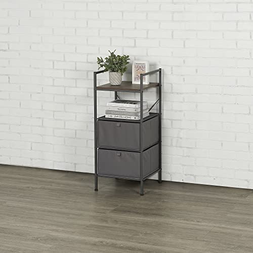 4-Tier Stackable Storage Tower With Drawers by Neatfreak! - Storage Cabinet With Drawers and Shelves For Clothes, Shoes & Accessories - Bedroom, Closet & Bathroom Organizer Tower