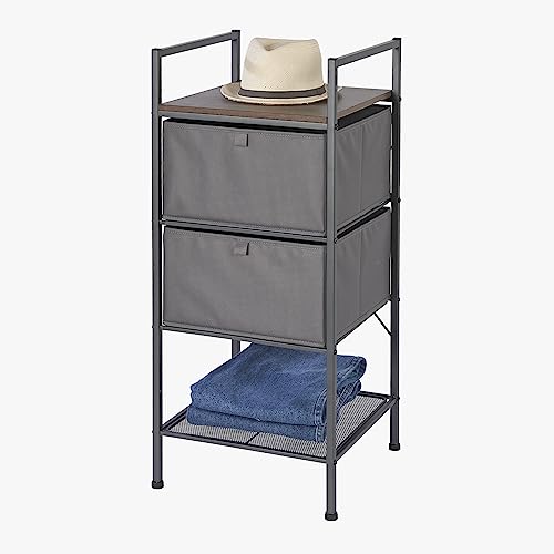 4-Tier Stackable Storage Tower With Drawers by Neatfreak! - Storage Cabinet With Drawers and Shelves For Clothes, Shoes & Accessories - Bedroom, Closet & Bathroom Organizer Tower